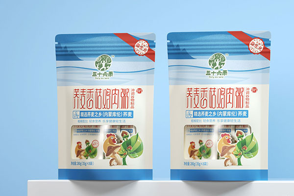 三十六雨香菇雞代餐粥包裝設(shè)計(jì)落地